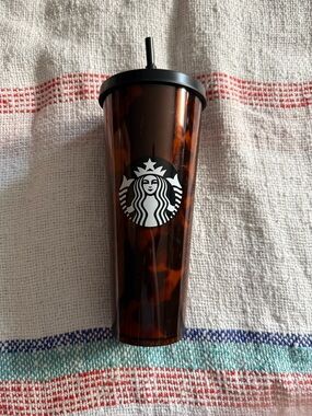 Starbucks Tortoiseshell Reusable Cold Cup with Black Lid
